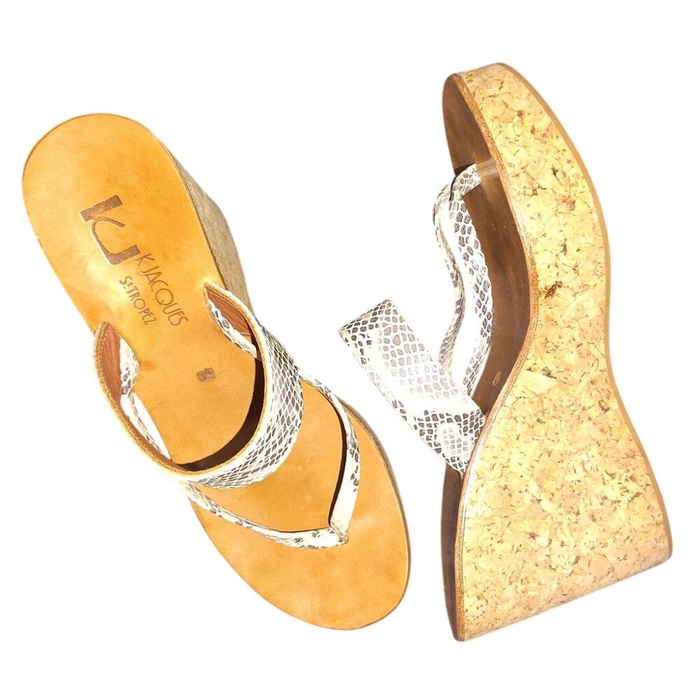 K Jacques Python Print Wedges Sz 9 Pristine! - image 5